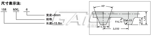 MXL型橡胶同步带