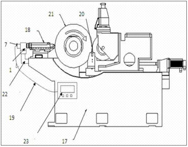 一种无心磨修正速度实时测量装置及无心磨