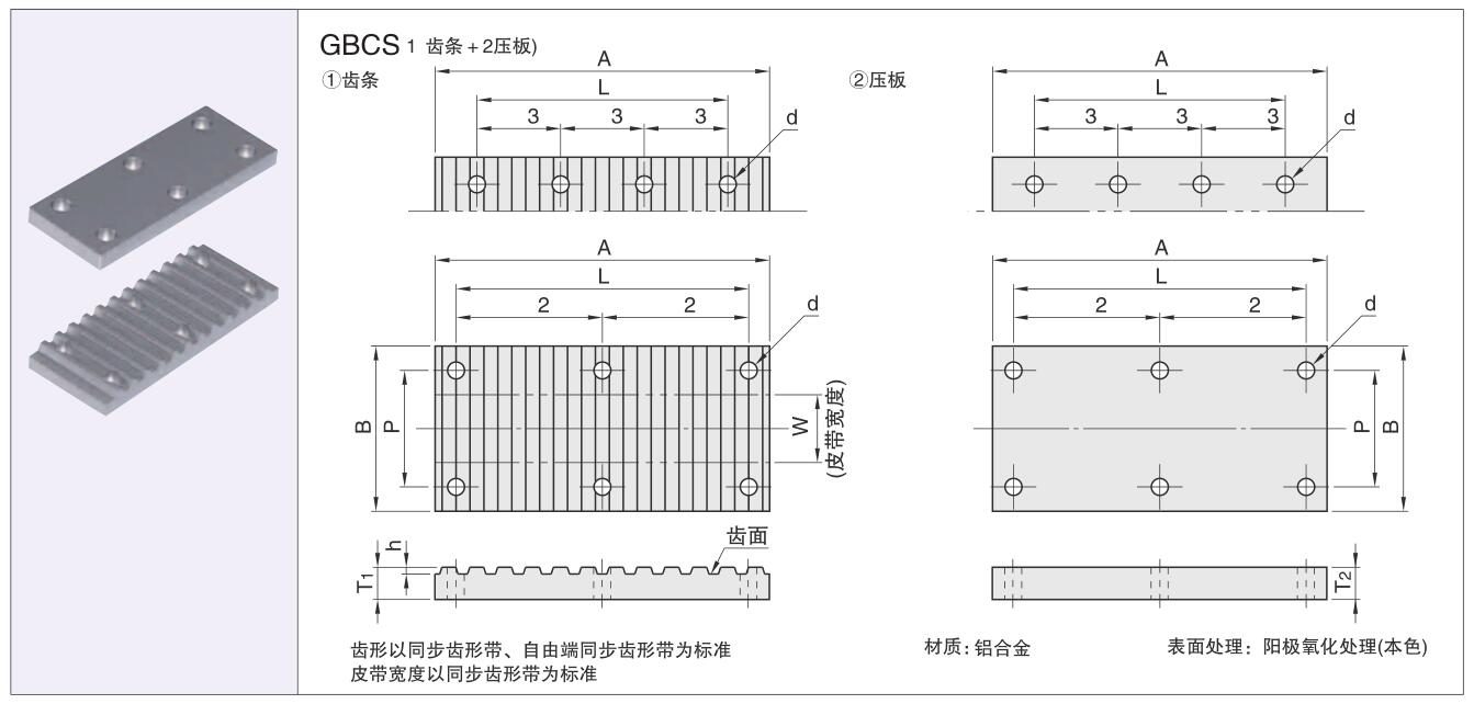 开口同步带连接压板GBCS